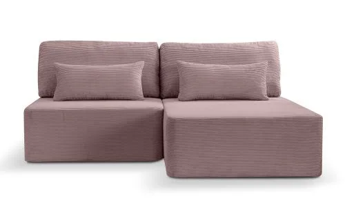 Schlafsofa Amsterix L-Form rechts | 213cm | Cord | altrosa