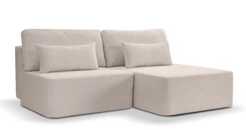 Schlafsofa Amsterix L-Form rechts | 213cm | Cord | grau-beige