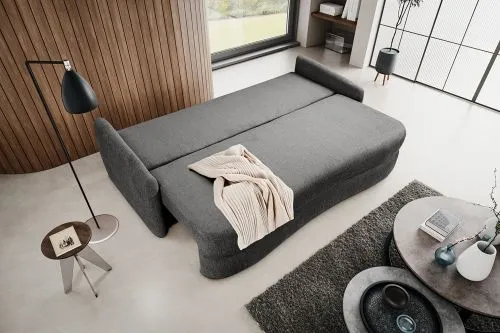 Schlafsofa Diana 3-Sitzer | 231cm | Strukturstoff | grau