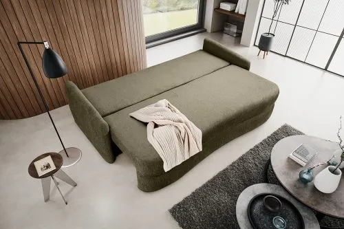 Schlafsofa Diana 3-Sitzer | 231cm | Strukturstoff | grün