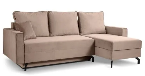Schlafsofa Marti L-Form rechts | 230cm | Cord | altrosa