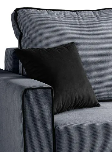 Schlafsofa Marti L-Form rechts | 230cm | Cord | blau-grau