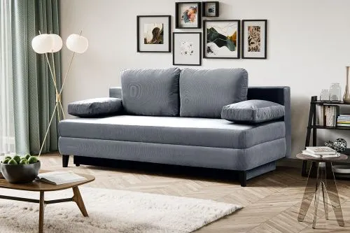 Schlafsofa Sorto 2,5-Sitzer | 200cm | Cord | blau-grau