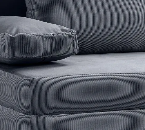 Schlafsofa Sorto 2,5-Sitzer | 200cm | Cord | blau-grau