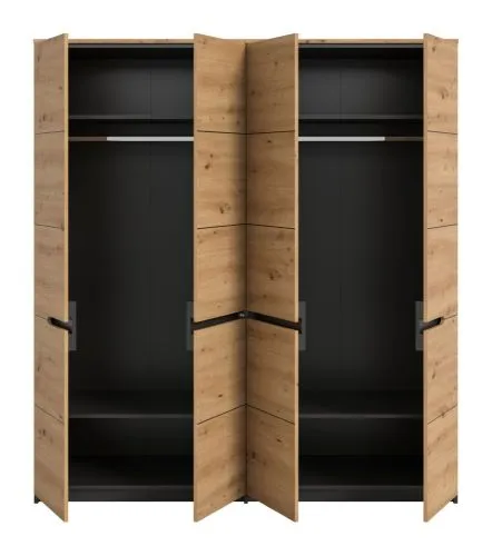 Schlafzimmer-Set Canu | mit Kleiderschrank | artisan / Basalt grau | 4-teilig