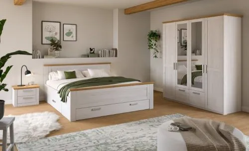 Schlafzimmer-Set Verona 2 | 3-teilig | mit Bettkastenauszügen | Artisan / Sibiu Lärche