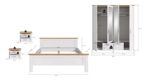 Schlafzimmer-Set Verona | 4-teilig | Artisan / Sibiu Lärche