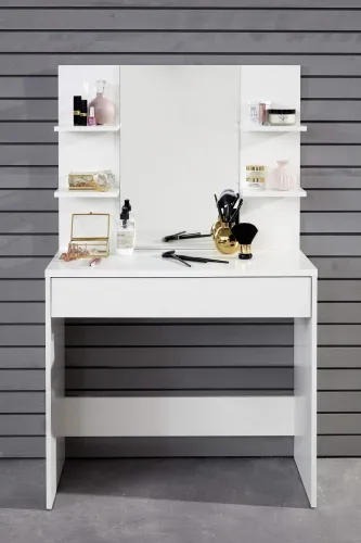 Schminktisch Basix mit Spiegel | weiß | 85 x 140
