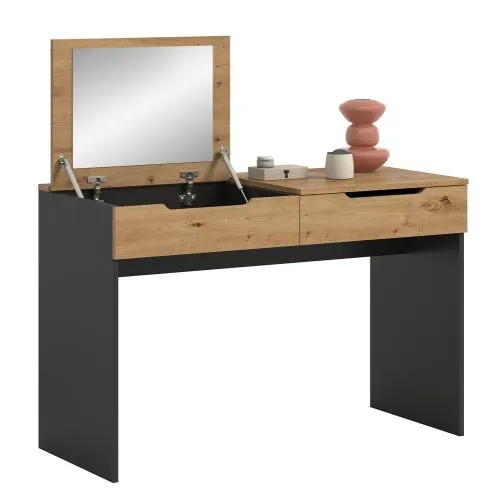 Schminktisch Canu mit Spiegel | grau / Artisan Eiche