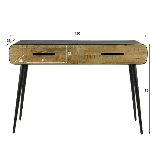 Schminktisch Kyo | mit Schubkästen | Mango massiv | weiß Antik