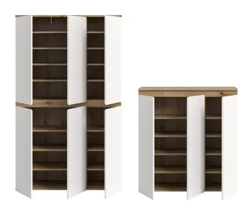 Schrankkombination Scarpa 2 | 2-teilig | weiß / Evoke Eiche