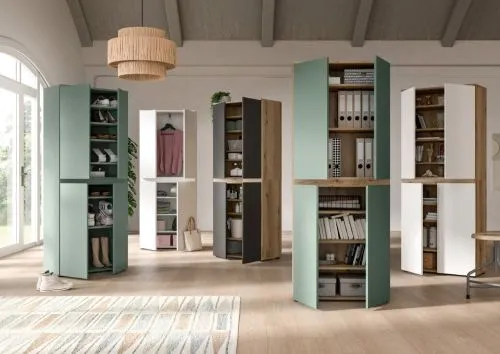 Schrankkombination Scarpa | 2-teilig | anthrazit / Evoke Eiche