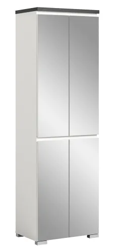 Schuhkommode Shoelove mit Schubkasten | weiß / Industrial grau | ohne Beleuchtung 60 cm x 193 cm x 40 cm