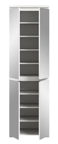 Schuhkommode Shoelove mit Schubkasten | weiß | ohne Beleuchtung 60 cm x 193 cm x 40 cm