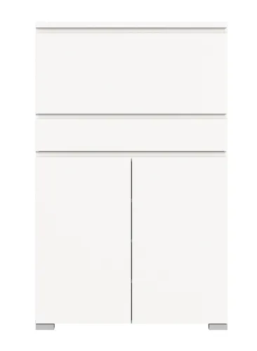 Schuhkommode Shoelove mit Schubkasten | weiß | ohne Beleuchtung 95 cm x 151 cm x 27 cm