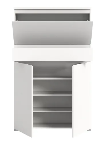 Schuhkommode Shoelove mit Schubkasten | weiß | ohne Beleuchtung 95 cm x 151 cm x 27 cm