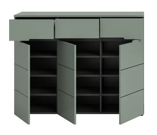 Schuhschrank Canu | Smoke Green / Basalt grau