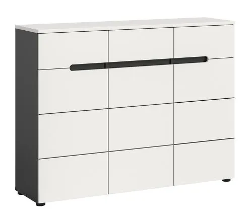 Schuhschrank Canu | Weiß / Basalt grau