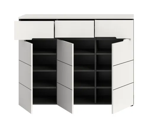 Schuhschrank Canu | Weiß / Basalt grau