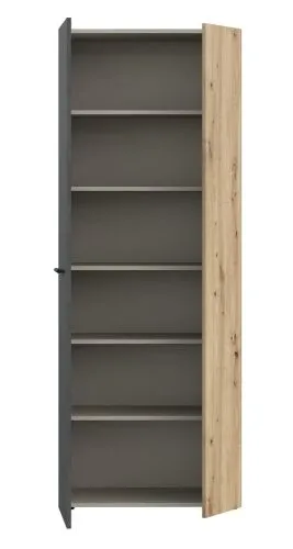 Schuhschrank Drehtürenschrank Net106 | 2-türig | Dunkelgrau / Artisan Eiche