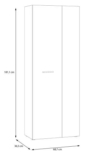 Schuhschrank Drehtürenschrank Net106 | 2-türig | Dunkelgrau / Artisan Eiche