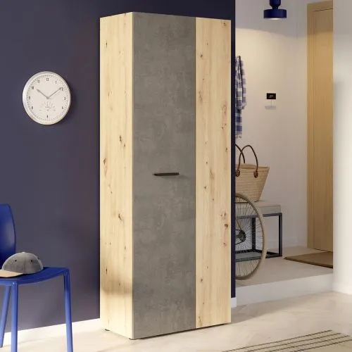 Schuhschrank Drehtürenschrank Net106 | 2-türig | Dunkelgrau / Artisan Eiche