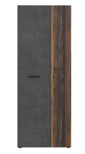 Schuhschrank Drehtürenschrank Net106 | 2-türig | Old Wood Vintage / Beton grau