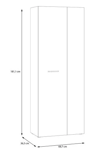 Schuhschrank Drehtürenschrank Net106 | 2-türig | schwarz / Artisan Eiche