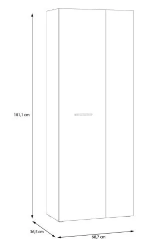 Schuhschrank Drehtürenschrank Net106 | 2-türig | weiß / Artisan Eiche