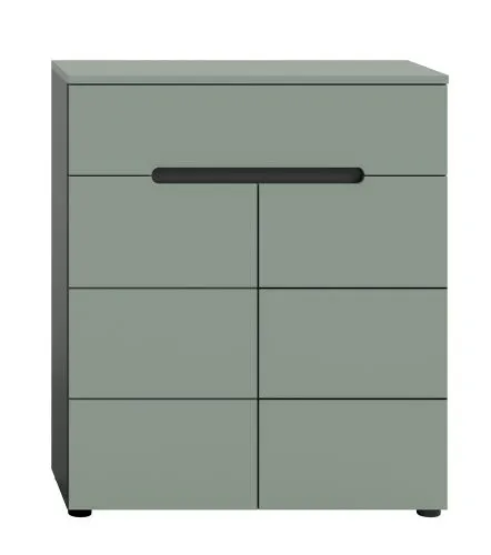 Schuhschrank | Kommode Canu | Smoke Green / Basalt grau