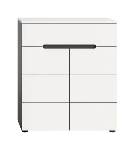 Schuhschrank | Kommode Canu | Weiß / Basalt grau