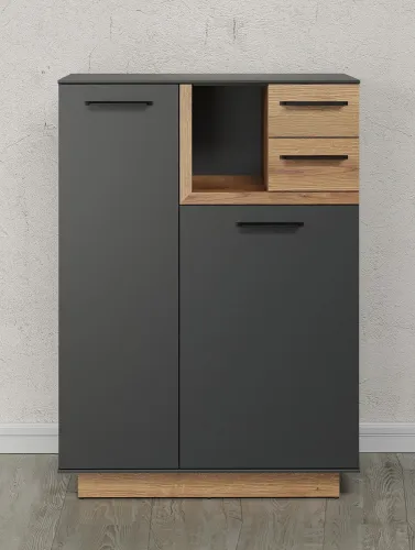 Schuhschrank Kommode Synnax | anthrazit grau / Coast Evoke Eiche