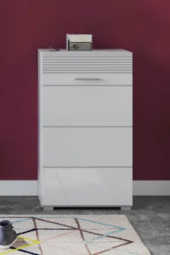 Schuhschrank Linus | weiß Hochglanz