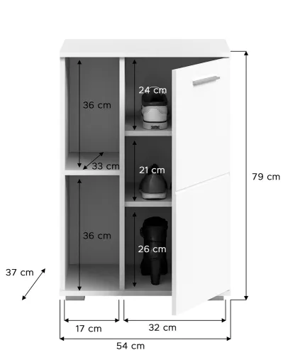 Schuhschrank Prego | weiß Hochglanz