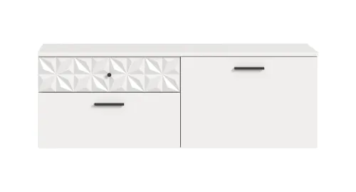 Schuhschrank Prisma | weiß / weiß Hochglanz