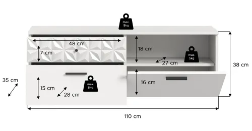 Schuhschrank Prisma | weiß / weiß Hochglanz