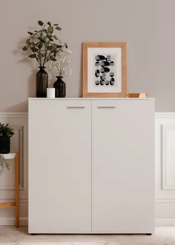 Schuhschrank Satos | weiß | 100 cm x 110 cm x 34 cm