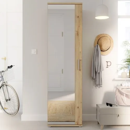 Schuhschrank Schrank Net106 mit Spiegel | Artisan Eiche