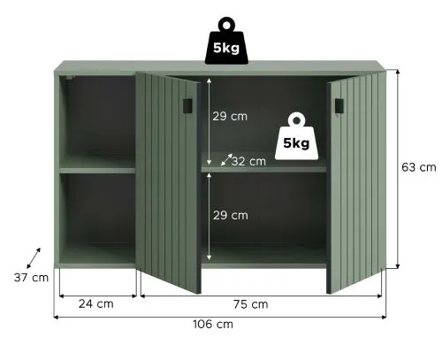 Schuhschrank Station | hängend | Smoke Green