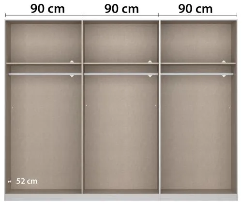 Schwebetürenschrank Artemis | mit Glastüren | alpinweiß / weiß | 271 x 210 x 62 cm