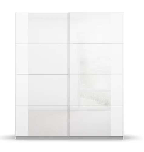 Schwebetürenschrank Artemis | mit Glastüren | alpinweiß / weiß | verschiedene größen