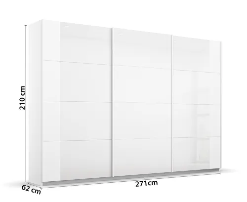 Schwebetürenschrank Artemis | mit Glastüren | alpinweiß / weiß | verschiedene größen