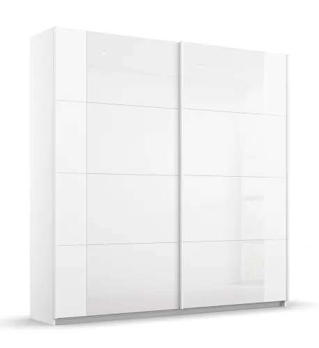 Schwebetürenschrank Artemis | mit Glastüren | alpinweiß / weiß | verschiedene größen
