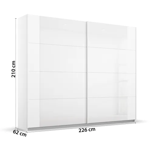 Schwebetürenschrank Artemis | mit Glastüren | alpinweiß / weiß | verschiedene größen