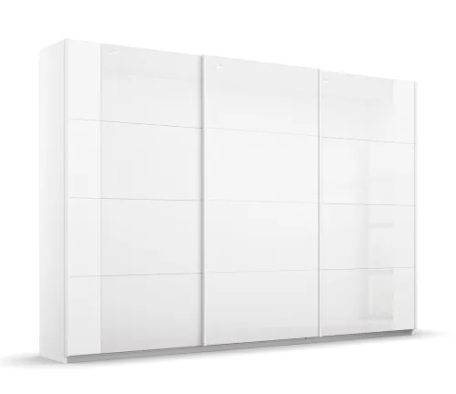 Schwebetürenschrank Artemis | mit Glastüren | alpinweiß / weiß | verschiedene größen
