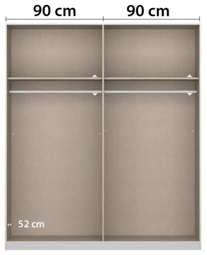 Schwebetürenschrank Artemis | mit Glastüren | Eiche Artisan / basalt grau | 181 x 210 x 62 cm