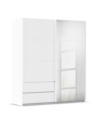 Schwebetürenschrank Elara mit Spiegel | alpinweiß | verschiedene Größe