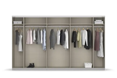 Schwebetürenschrank Kulmbach | 3-türig | mit Spiegel & Zubehör | grau metallic | 360x210