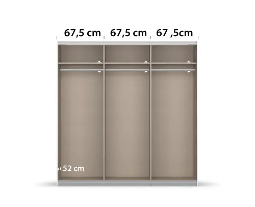 Schwebetürenschrank Kulmbach | 3-türig | mit Spiegel & Zubehör | weiß Hochglanz / alpinweiß | 203x210