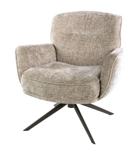 Sessel Duba | drehbar | Hoven-Stoff | sand-braun